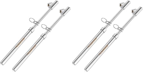 GODESON Dual Head Tire Pressure Gauge,Heavy Duty Tire Pressure Gauge Range 10-150PSI; 1-10Bar,Dual Head Truck Air Pressure Gauge (Pack of 4) - size: 4 Pack