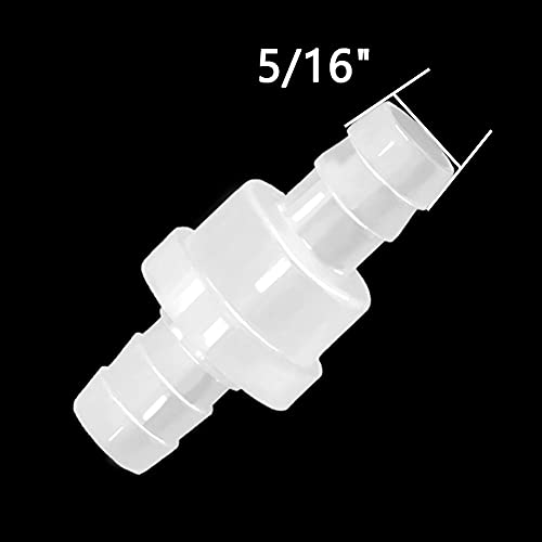 One Way Check Valve, 5/16"(8MM) Hose Barb Non Return (Pack of 3) - size: 5/16 Inch