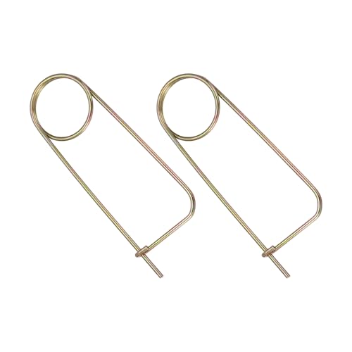 MECCANIXITY 2pcs Steel Brooch Cotter Pins, 0.2x10.04 Inch (5x255mm) Brooch Shape Cotter Safety Spring Pin, Quick Locking Fastener for Garden, Farm, Lawn, Rectangle - size: M5x255mm