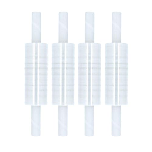 PSBM Stretch Wrap with Handles, 144 Rolls 20 Inch x 1000 Feet 90 Gauge Heavy Duty Clear Plastic Wrap Industrial Strength Shrink Film for Moving, Packing & Shipping - size: 144 Pack, style: 90 Gauge