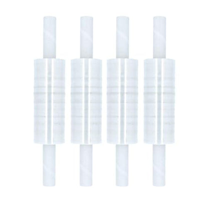 PSBM Stretch Wrap with Handles, 144 Rolls 20 Inch x 1000 Feet 90 Gauge Heavy Duty Clear Plastic Wrap Industrial Strength Shrink Film for Moving, Packing & Shipping - size: 144 Pack, style: 90 Gauge