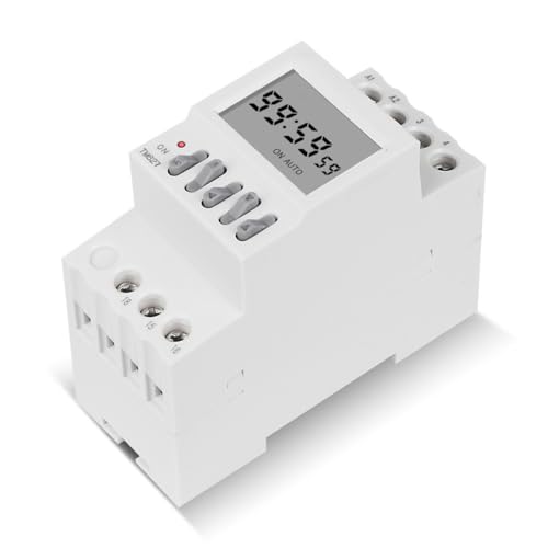TM627 Multi-Voltage Programmable Auto Cycle Timer Switch 12VDC/AC 16A Load 1 Second-99 Hours DIN Rail Mount Digital Time Relay - size: 12VDC/AC