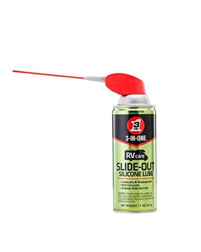3-IN-ONE RVcare Slide-Out Silicone Lube with SMART STRAW SPRAYS 2 WAYS, 11 OZ [6-Pack] - size: Pack of 6, style: Slide-Out Silicone Lube