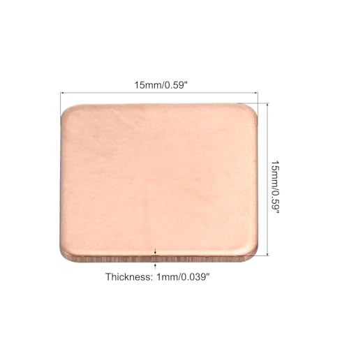 MECCANIXITY Heatsink Copper Pad Shim 15mm x 15mm x 1mm Thermal Conductive Heat Sink for Electronic Chip Cooling Pack of 6 - size: 15mm x 15mm x 1mm