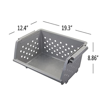 Stackable Storage Bins, Pantry Organizer Baskets, 3-Pack