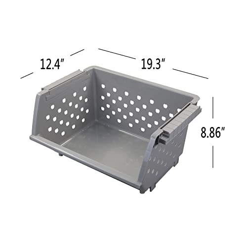 Stackable Storage Bins, Pantry Organizer Baskets, 3-Pack