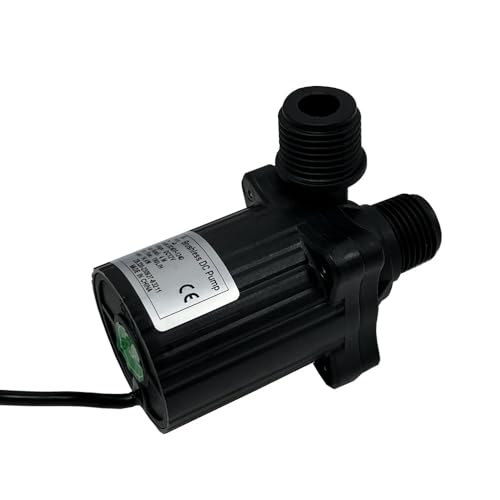 SHYSKY DC40F-1240 Micro Brushless DC Water Pump 12V 14W, 206GPH 13ft, Waterproof, 1/2 inch threaded ports, Safe Low Noise Stable Long-term Work, Submersible or Land Use, For Small cooling, gardening