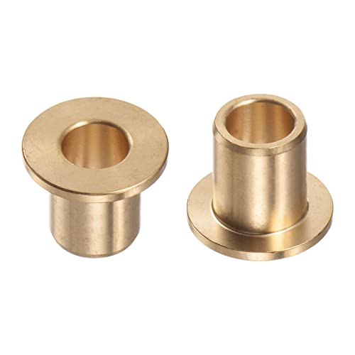 HARFINGTON 2pcs Flange Bearing Sleeve 10mmBore,14mmOD,20mm L,Bronze Bushing - size: 10mmx14mmx20mm