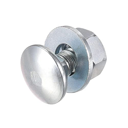 uxcell 1/4-20 x 5/8" Square Neck Carriage Bolts with Nuts & Washers, Carbon Steel Coach Bolt Screws 10 Set - size: 1/4-20 x 5/8"