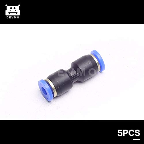 DEVMO 5PCS 4mm To 4mm Tube Air Pneumatic Push In Straight Gas Fittings Plastic Quick Connectors Fitting - size: 4mm To 4mm Tube