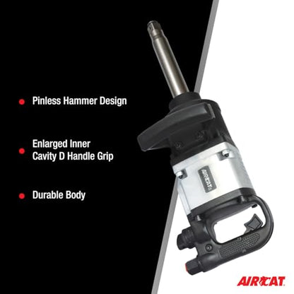 AIRCAT Pneumatic Tools 1992: 1-Inch Straight Impact Wrench with Pinless Hammer Mechanism 2,000 ft-lbs - 8-Inch Extended Anvil - style: 8-Inch Extended Anvil