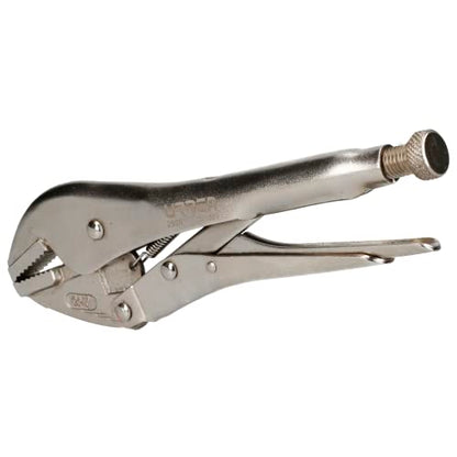 URREA Locking Pliers - 10" Adjustable Straight Jaw Plier with 2-19/32" Capacity & Quick Release Lever - 293R
