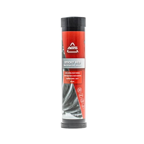 AGS Sticky Red Multipurpose Grease, Lithium Complex, 3 oz Tubes, Water Resistant, Extreme Pressure, 3 Pack
