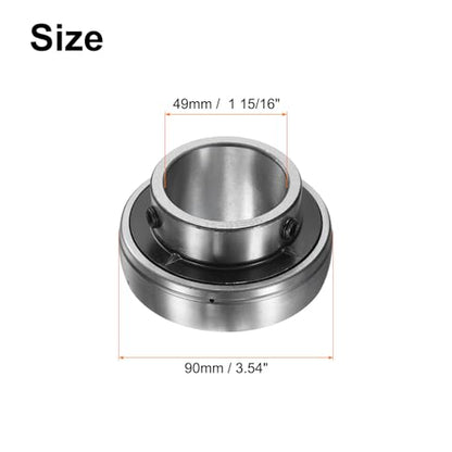 uxcell 2pcs UC210-31 Pillow Block Bearings 1-15/16" Bore Bearing Units Chrome Steel (GCR15) Flange Mounted Bearing Housing with Wrench - size: UC210-31 (ID 1 15/16")