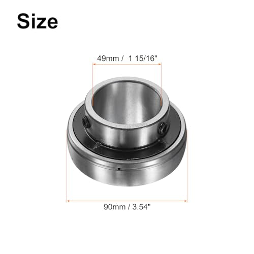 uxcell 2pcs UC210-31 Pillow Block Bearings 1-15/16" Bore Bearing Units Chrome Steel (GCR15) Flange Mounted Bearing Housing with Wrench - size: UC210-31 (ID 1 15/16")
