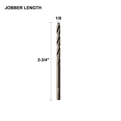 1/8 Drill Bits for Metal and Hard Steel(10pcs),M35 High Speed Steel Twist Jobber Metal Drill Bits,with Index Storage Case - size: 1/8 in (10 pcs)