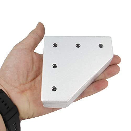 3030 Corner Bracket Plate L Shape 5 Hole 90 Degree Outside Joining Plate with M6x10mm Screws and T-Nuts for 30 x 30mm Series Aluminum Extrusion Profile,8pcs/Pack (Silver-3030 L Shape) - style: Silver-3030 L Shape