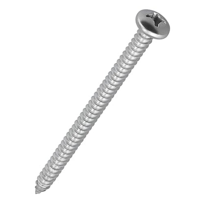 #6 x 2 (100 Pack) Stainless Steel Phillips Pan Head Wood Screws, Stainless Steel 304 (18-8), Pan Head Sheet Metal Screws Self Tapping for Wood - size: #6 x 2"