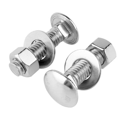 1/2-13 x 3 Stainless Steel Carriage Bolts and Nuts with Flat Washers Kit, Round Head Square Neck Screws UNC Coarse Thread, 4 Sets Silver - color: Silver, size: 1/2-13 x 3" (4 Sets)