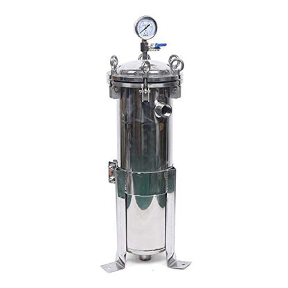 LOYALHEARTDY 150 Psi Bag Filter Housing Stainless Steel Mesh Basket 0.13㎡ Filter Area Heavy Duty Bag Filter Import/Export DN25 Inner Wire Multi-Purpose Filtering Equipment