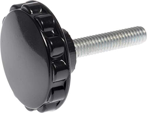 The Hillman Group Clamping Knob 1-1/2” Diameter x ¼”-20 Thread Male, 4-Count (Pack of 1), Black