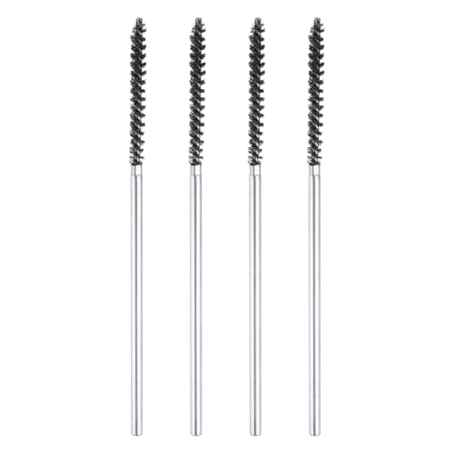 HARFINGTON 4pcs Wire Bore Brush Set 6 Inch Length 5/32 Inch Shank Stainless Steel Bristles Cleaning Brush for Clean Car Part Tube Kitchen Garage - size: 6 x 5/32 Inch