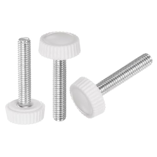 uxcell 20pcs M5 x 34mm Metric Male Thread Knurled Knobs, Thumb Screw Clamping Knobs Grip Plastic Handle Hand Knobs with Threaded Stud, White - color: White, size: M5 x 34mm