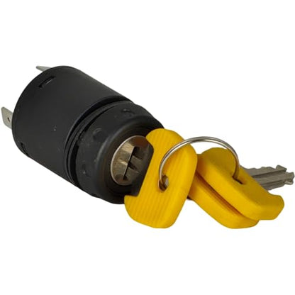 XYZIL Ignition Switch 28528240 w/ 701 Key Compatible with Jungheinrich Compatible with Linde Forklift Pallet Jack On-Off 3 Blade Terminals