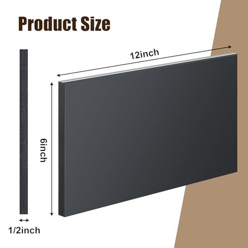 Frienda 2 Pcs Hdpe Plastic Sheet, Black 1/2 Inch Thick x 6 x 12 Inch