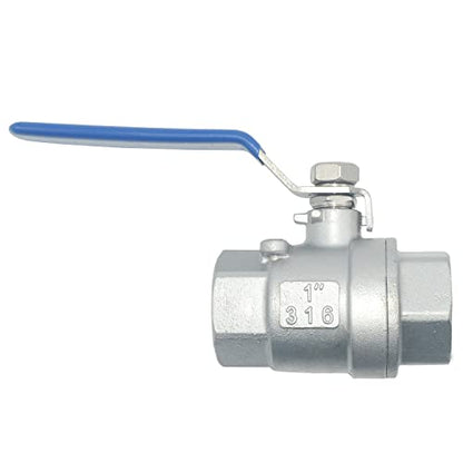 DAN SPEED 1" NPT Female SS 316 Stainless Steel Full Port Ball Valve Vinyl Handle WOG1000 - size: 1 inch 1 piece