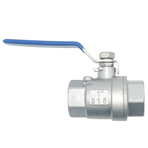 DAN SPEED 1" NPT Female SS 316 Stainless Steel Full Port Ball Valve Vinyl Handle WOG1000 - size: 1 inch 1 piece
