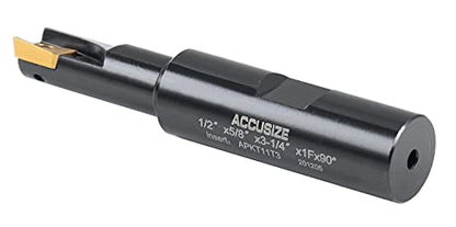 Accusize Industrial Tools 1/2'' 90 Deg Square Shoulder Indexable End Mill with Carbide Apkt11T3 Inserts, 0056-0913 - size: 1/2" Cut, 5/8" Shk, 1 Fl