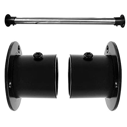 Stainless Steel Closet Rod Brackets 4 Pack — Holds 1-1/4" Pole, Heavy Duty for Curtain Rods, Kitchen & Home Closet Organization (High Flange) - color: High flange