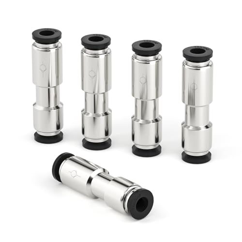 TAILONZ 4mm OD Push-to-Connect Check Valve Nickel Plated Copper 5Pcs - color: Silver, size: 4mm OD
