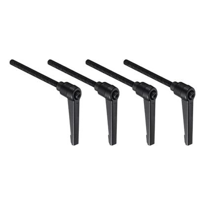 uxcell 4pcs Lever Adjustable Handles M6 x 70mm Metric Male Thread with Nuts Washers, Level Clamping Handle Set Hand Stud Knobs Rotating Screw Handles Bolts with Locking Lever, Black - size: M6 x 70mm