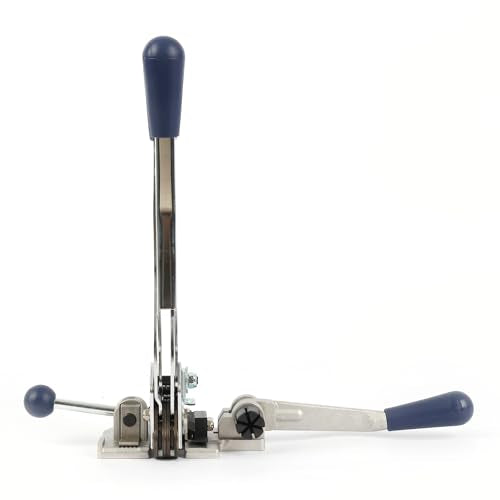 U.S. Solid 3-in-1 Manual Strapping Tool for 1/2 in (13 mm) PP Banding, Tensioner, Steel Seal Crimper and Cutter for Cartons, Pallets, Shipping and Warehouse Packaging