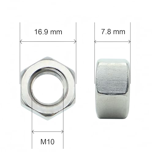 40Pcs M10 Hex Nuts, 304 Stainless M10 Nut, Coarse Thread M10 Nuts - size: Metric M10-1.5---40Pcs