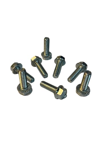 (100 Pieces) 3/8-16x1 1/4" Grade 5 Serrated Hex Flange Bolts Screws UNC Coarse Full Threads Zinc Clear Trivalent