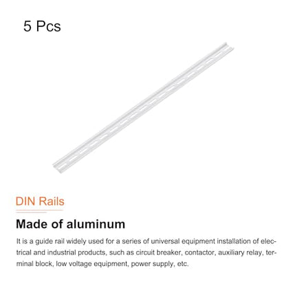 MECCANIXITY DIN Rail Slotted Aluminum Mounting Guide 24 Inch x 1.4 Inch x 0.3 Inch for Equipment Installation Pack of 5 Pcs - size: 24 Inch x 1.4 Inch