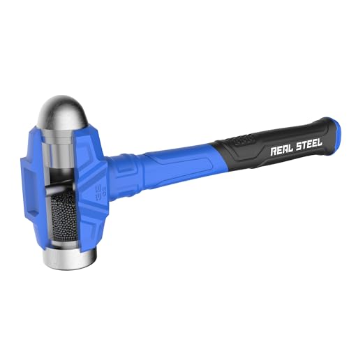 Real Steel 16 Oz Ball Peen Dead Blow Hammer, Anti-Vibration Heavy Duty Hammer for Metal Working - size: 16 Oz