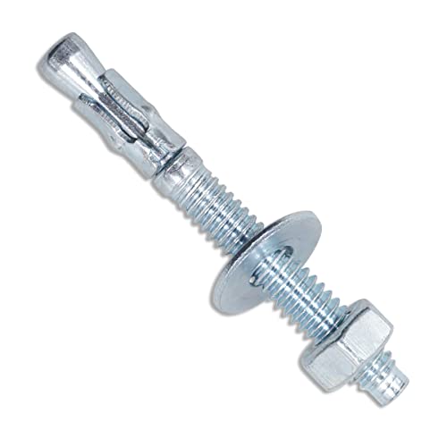 1/4 Concrete Anchors, Zinc-Plated Steel Wedge Anchors, 20 Pack - size: 1/4" x 2-1/4"