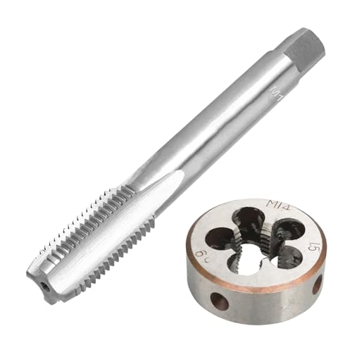 M14 x 1.5 Metric Thread Tap and Die Set, M14 x 1.5mm High-Speed Steel Machine Tap and Die Set, Right Hand Thread Tap and Round Thread Die - size: m14 x 1.5mm