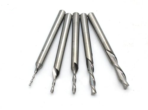 TMAX 5p Carbide Downcut Inlay Router Bits, 1/32"-1/8" Cutting, 1/8" Shank - size: 5pc assorted
