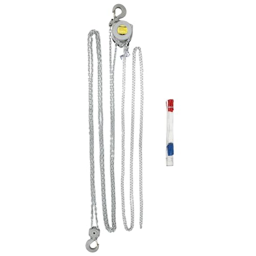 DYNAMI Hand Chain Hoist,Aluminum Alloy Manual Lever Chain Hoist,Thickened Chain, Dual Pawl Brakes, 2 Heavy-Duty Hooks,Lifting Capacity 3T,Chain Length 6M,Strap Length 2M,Strap Capacity 2T - style: 3T
