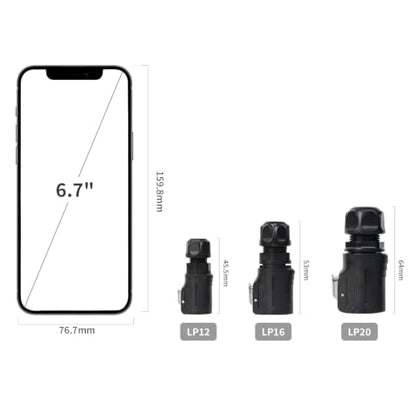 CNLINKO LP12 3-Pin Metal Shell Waterproof Circular Connector M12 - size: 3-Pin
