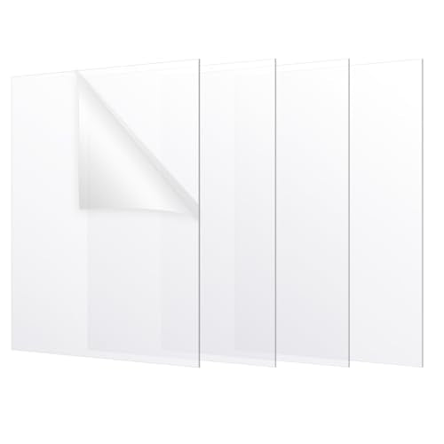4 Pack 11x14 Clear Plexiglass Sheets for Frame Sheet Replacement - size: 11x14-4pcs