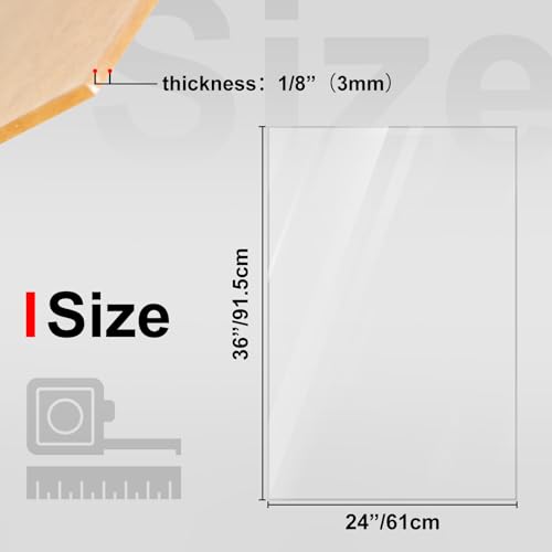 KINLINK 18x24 Plexiglass Sheets 1/8 inch Thick, 3mm Clear Cast Acrylic Sheet, Plastic Board for DIY Project, Craft, Window Glass, Table Top, Picture Frame, Acrylic Sign and Wedding Invitation 4 Pack - color: Clear, size: 18x24