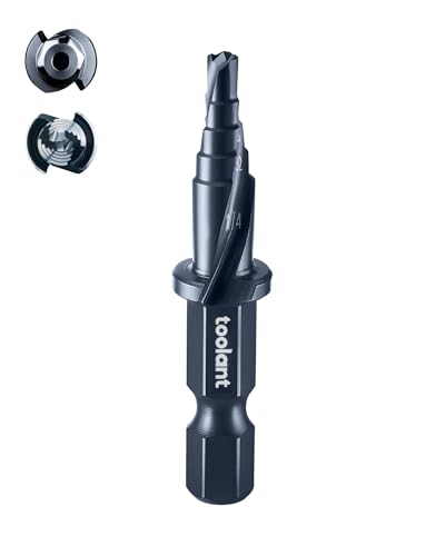 toolant Mini Step Drill Bit, 1", 1/8"-1/4", M2 HSS, 1/4" Hex Shank - size: 1/8"-1/4"