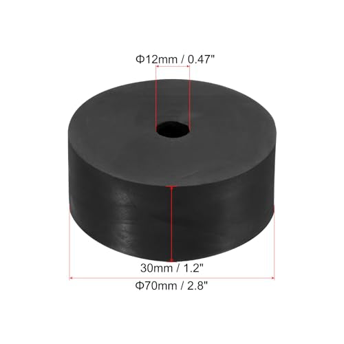 PATIKIL Multi Purpose Rubber Spacer, 4 Pcs 2.8"OD 0.47"ID 1.2"Thickness Neoprene Round Anti-Vibration Isolation Pads Isolator Rubber Bushings Spacer Washer for HVAC Bolts Car Accessories - size: 2.8"OD 0.5"ID 1.2"Thickness