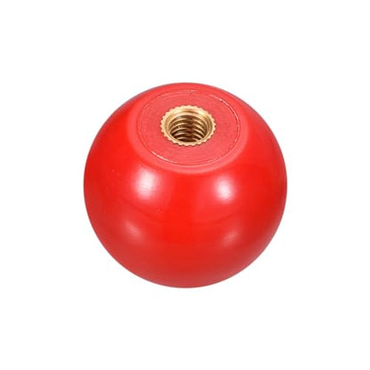uxcell Threaded Ball Knobs, M5 Female Thread Thermoset Ball Knob 25mm Dia Round Operation Ball Handles with Copper Insert for Machine Lever Handle, Red - color: Red, size: M5x25mm